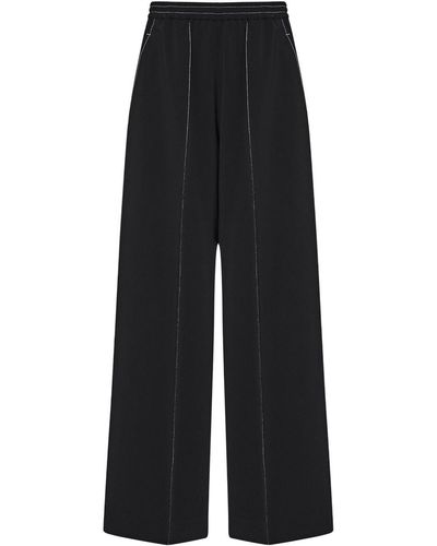 Rosetta Getty Wide-leg Elasticated-waistband Trousers - Black