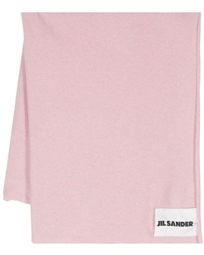 Jil Sander Logo-patch Cashmere Scarf - Pink