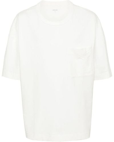 Lemaire Jersey-T-Shirt mit Brusttasche - Weiß