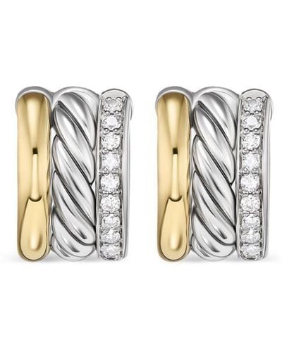 David Yurman 18kt yellow gold DY MercerTM diamond earrings - Bianco