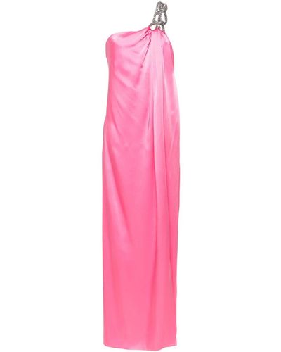 Stella McCartney Falabella One Shoulder Satin Dress - Pink