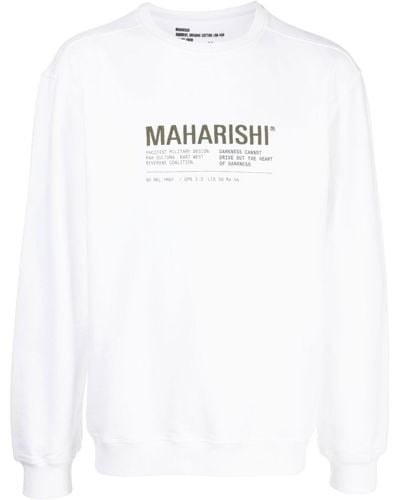 Maharishi Sweatshirt mit Logo-Print - Weiß