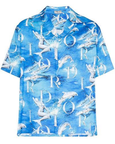 Dior Overhemd Met Print - Blauw