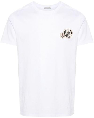 Moncler T-Shirt mit Logo-Patch - Weiß