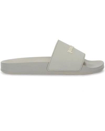 Palm Angels Badslippers Met Logo-reliëf - Wit