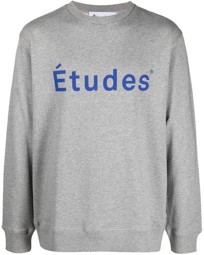Etudes Studio Sudadera con logo y cuello redondo - Gris