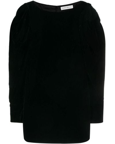 Nina Ricci Robe en velours à coupe courte - Noir