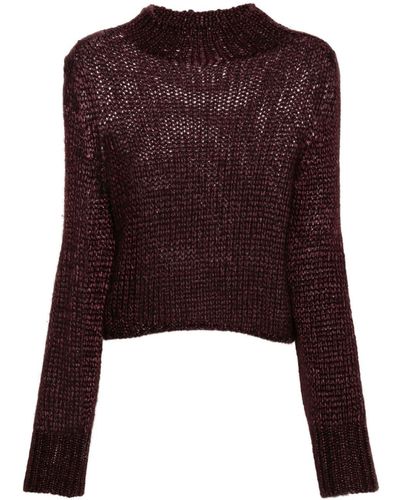 Forte Forte Roll-neck Cropped Sweater - Purple