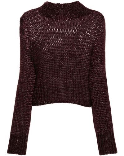 Forte Forte Roll-neck Cropped Jumper - Purple