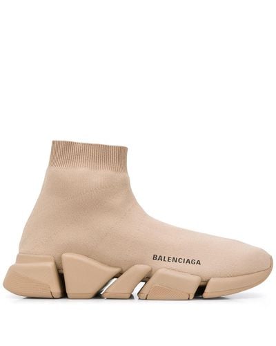 Balenciaga Speed 2.0 Gebreide Sneakers - Bruin