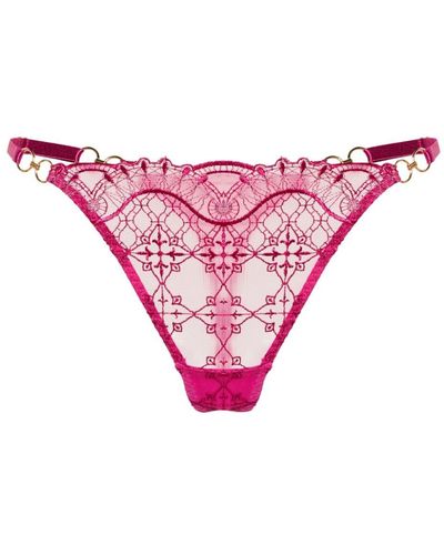 Bordelle Mari Tanga mit Stickerei - Pink