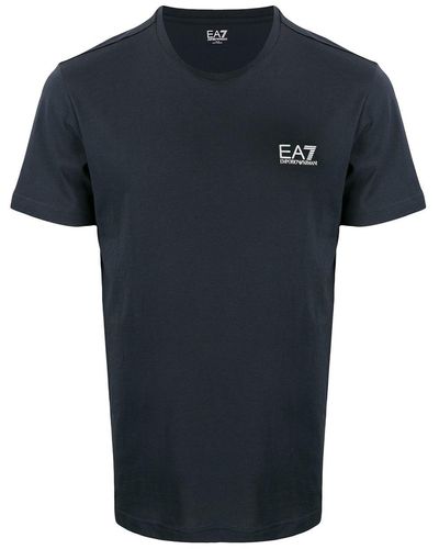 EA7 Camiseta con logo estampado - Azul