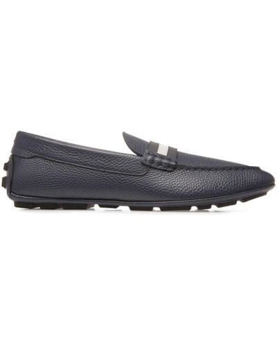 Bally Karlos Pebbled Leather Loafers - Grey