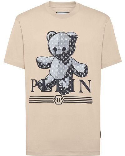 Philipp Plein Teddy Bear Cotton T-shirt - Natural