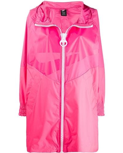 Nike Oversized Hooded Rain Coat - Pink