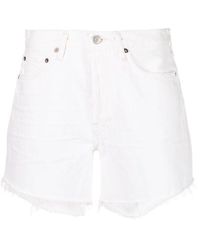 Agolde Parker High-waisted Denim Shorts - White