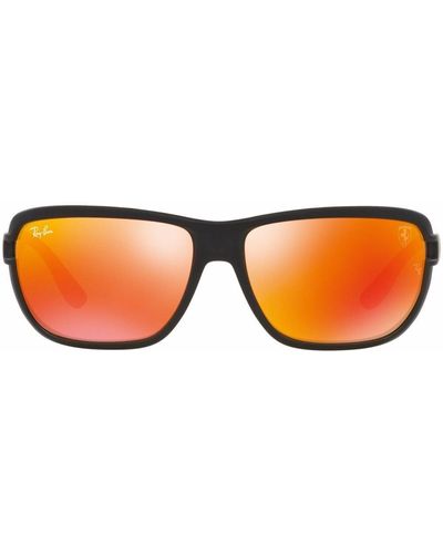 Ray-Ban X Scuderia Ferrari Geometric-frame Sunglasses - Orange