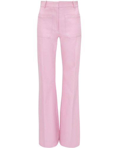 Victoria Beckham Cotton Twill Wide-leg Pants - Pink