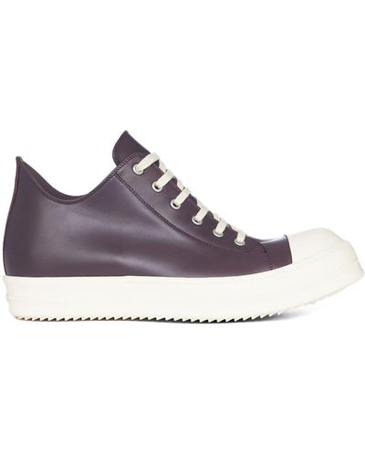 Rick Owens Low Leather Trainers - Purple