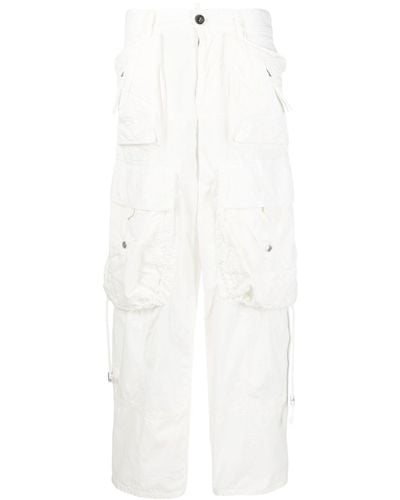 DSquared² Pantalones tipo cargo con múltiples bolsillos - Blanco