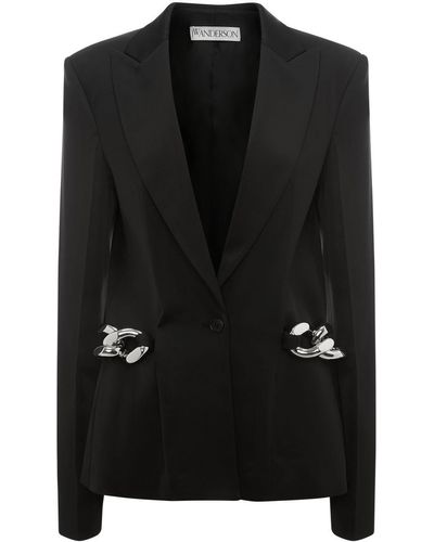 JW Anderson Chain-detailed Single-breasted Blazer - Black
