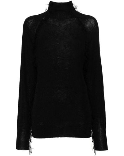 Christian Wijnants Kivu Frayed-detail Sweater - Black