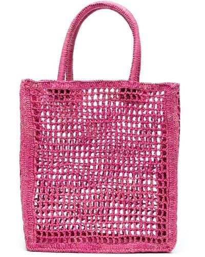Manebí Interwoven Open-top Tote - Pink