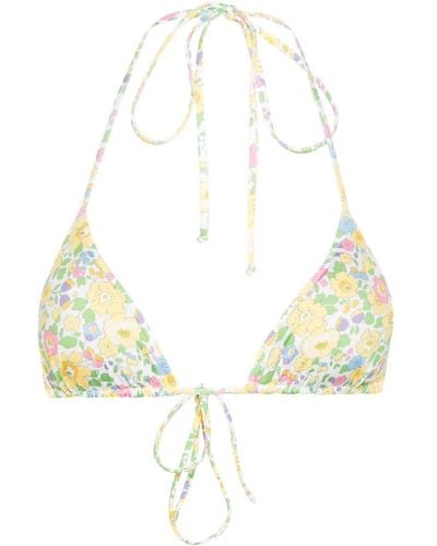 Mc2 Saint Barth Top de bikini Leah con motivo floral - Metálico