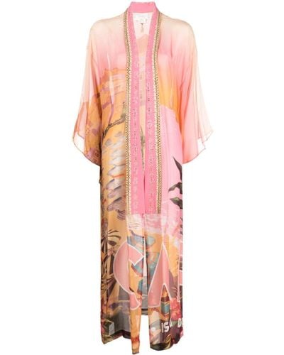 Camilla Capri Me Kimono aus Seide - Pink