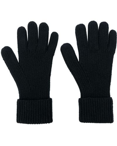 N.Peal Cashmere Ribbed Gloves - Black