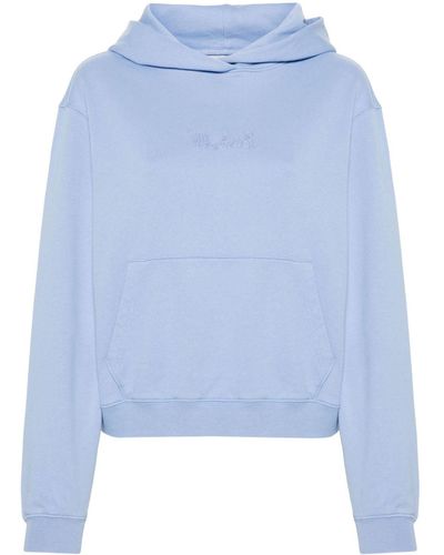 Woolrich Logo-embroidered Cotton Hoodie - Blue