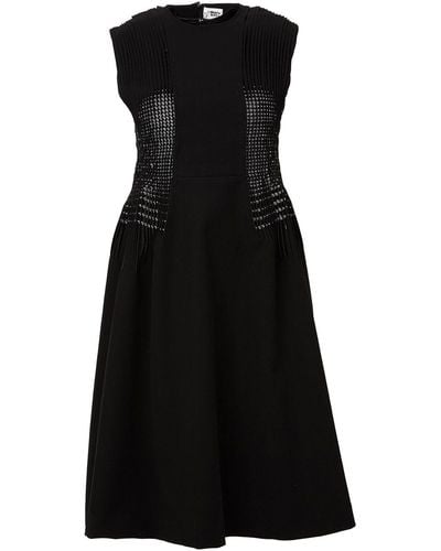 Noir Kei Ninomiya Beaded Panel Flared Dress - Zwart