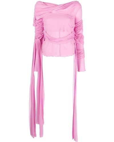 Acne Studios Cut-out Ruched Top - Pink