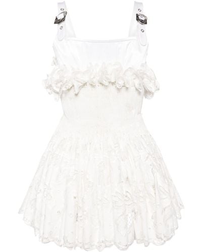 Chopova Lowena Faddy Smocked Minidress - White