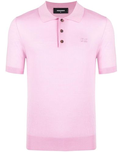 DSquared² Poloshirt mit Logo-Stickerei - Pink