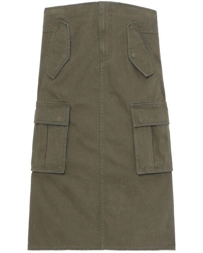 we11done Multi-pocket Straight Skirt - Green