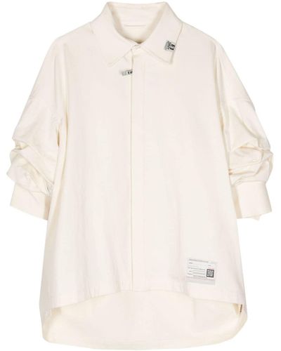 Maison Mihara Yasuhiro Roll-up Sleeve Cotton Shirt - Natural