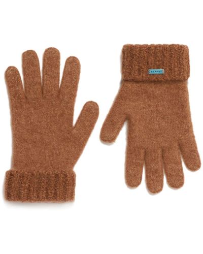 Alanui Logo-patch Knitted Gloves - Brown