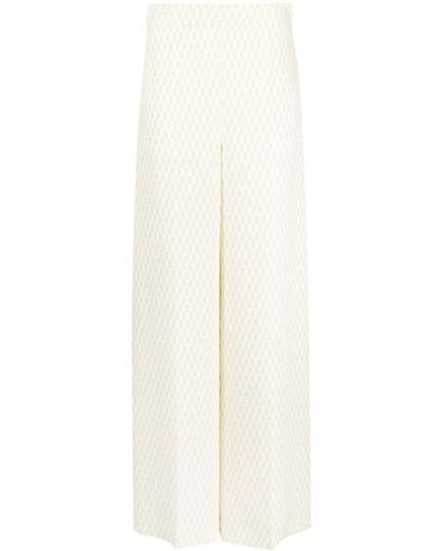 JOSEPH Alane Geometric-print High-waisted Trousers - White