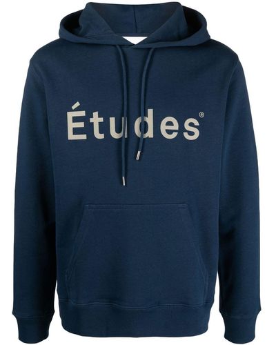 Etudes Studio Sudadera con capucha y logo estampado - Azul