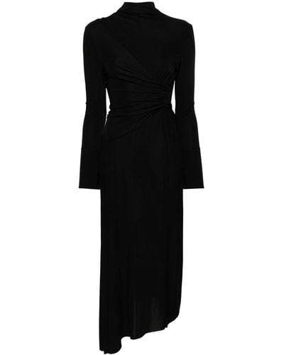 Victoria Beckham Twist-front Draped Maxi Dress - Black