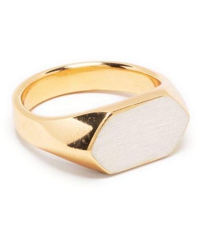 Emanuele Bicocchi Gold Signet Ring - White