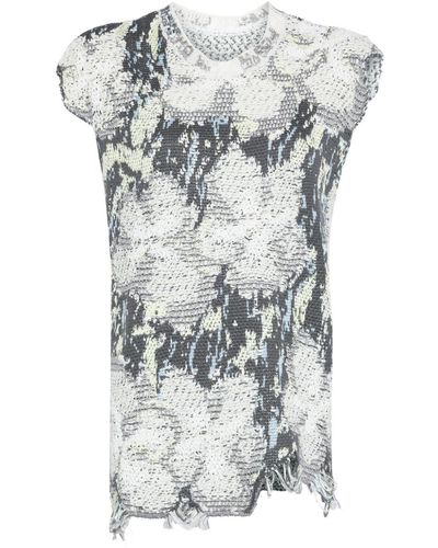 JNBY Floral Intarsia-knit Vest Top - Grey
