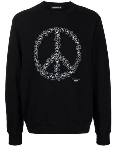 Undercover Sweatshirt mit Peace-Print - Schwarz