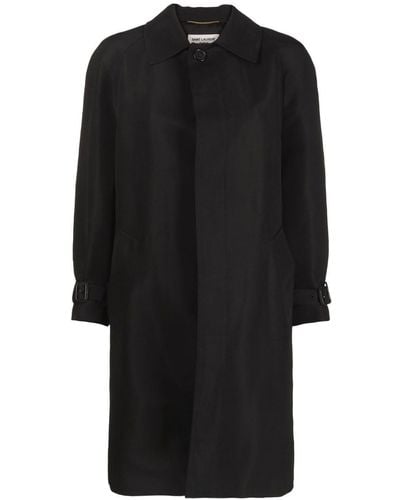 Saint Laurent Classic-collar Coat - Black