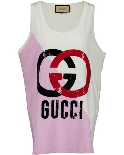 Gucci Interlocking G Sequin-embellished Tank Top - Pink