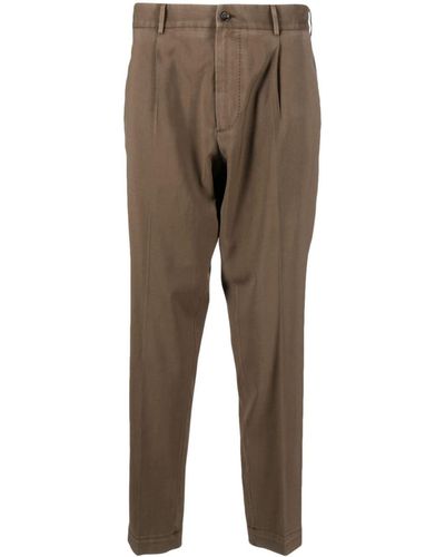 Dell'Oglio Wool Tapered Pants - Brown