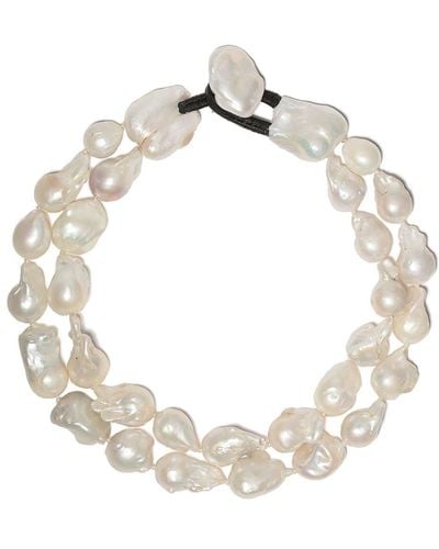 Monies Double Pearl Necklace - Multicolor