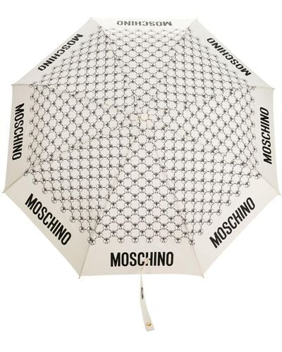 Moschino Parapluie à imprimé monogrammé - Blanc