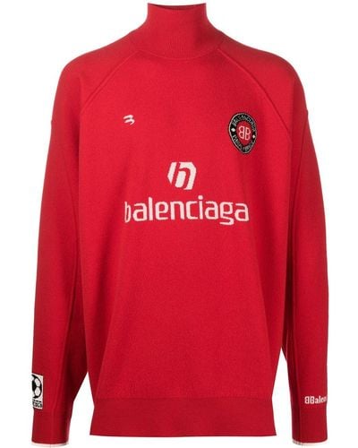 Balenciaga Soccer Knitted Sweater - Red